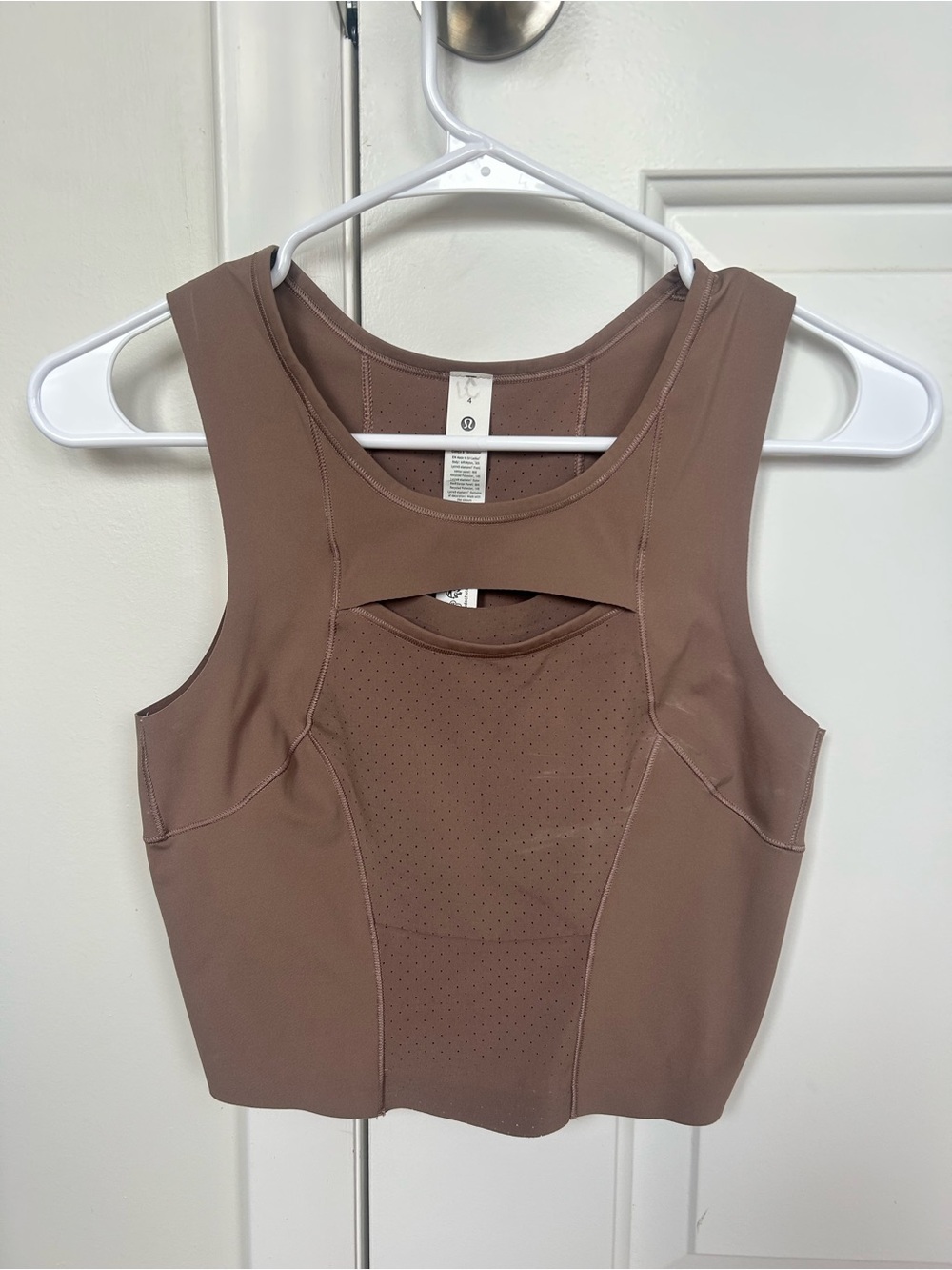 lululemon athletica brown cropped tank top